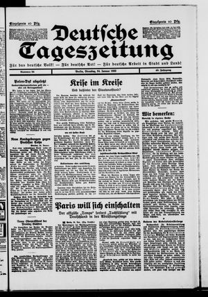 Deutsche Tageszeitung vom 24.01.1933