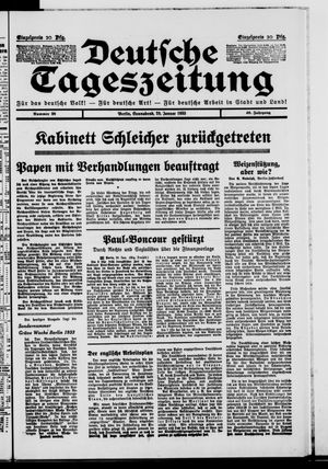 Deutsche Tageszeitung vom 28.01.1933