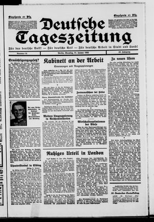 Deutsche Tageszeitung vom 31.01.1933
