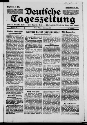 Deutsche Tageszeitung on Feb 1, 1933