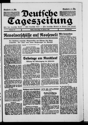 Deutsche Tageszeitung vom 16.02.1933