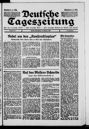 Deutsche Tageszeitung vom 18.02.1933