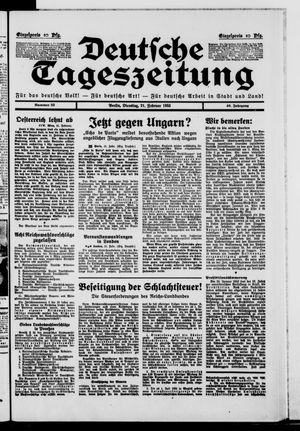 Deutsche Tageszeitung vom 21.02.1933