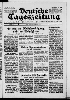 Deutsche Tageszeitung vom 23.02.1933