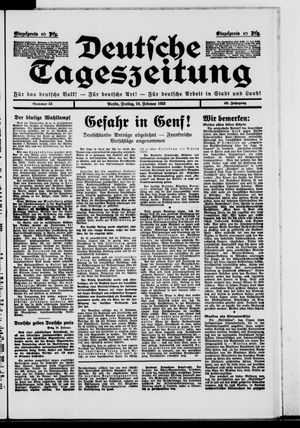 Deutsche Tageszeitung on Feb 24, 1933