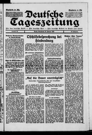 Deutsche Tageszeitung vom 25.02.1933