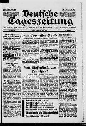 Deutsche Tageszeitung on Mar 3, 1933