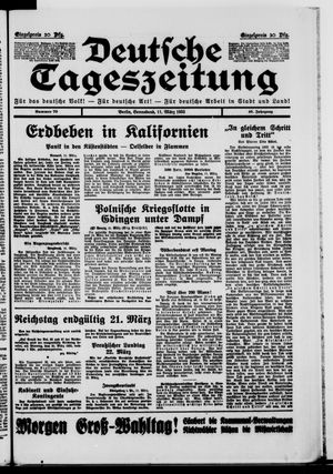 Deutsche Tageszeitung vom 11.03.1933