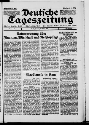 Deutsche Tageszeitung vom 19.03.1933