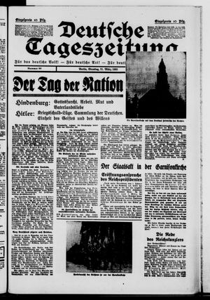 Deutsche Tageszeitung vom 21.03.1933