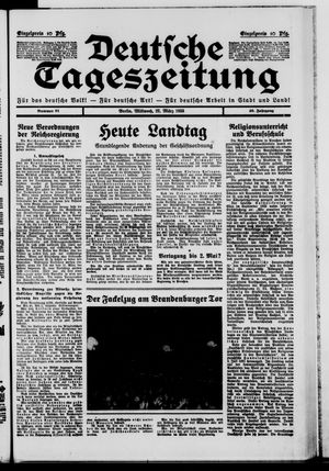 Deutsche Tageszeitung vom 22.03.1933