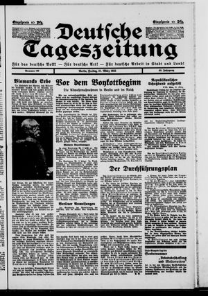Deutsche Tageszeitung vom 31.03.1933