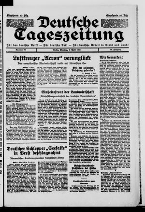 Deutsche Tageszeitung vom 04.04.1933