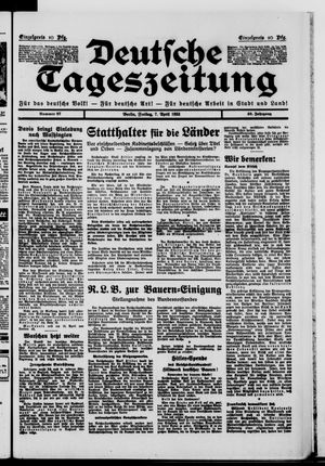Deutsche Tageszeitung on Apr 7, 1933