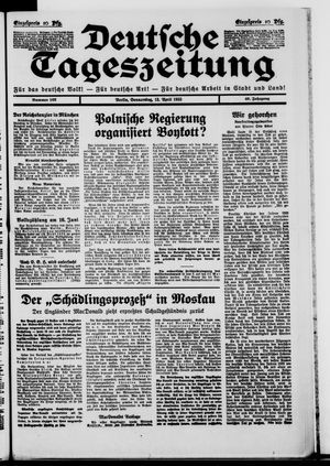 Deutsche Tageszeitung vom 13.04.1933
