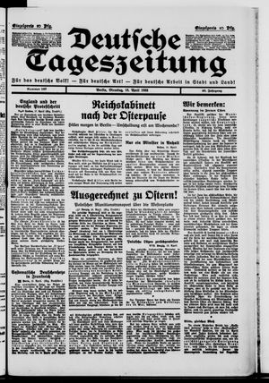 Deutsche Tageszeitung vom 18.04.1933