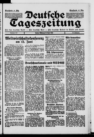 Deutsche Tageszeitung on Apr 26, 1933