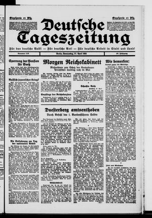Deutsche Tageszeitung on Apr 27, 1933