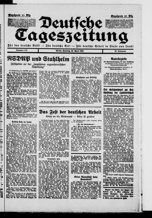 Deutsche Tageszeitung vom 30.04.1933