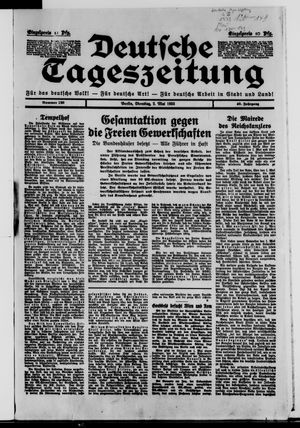 Deutsche Tageszeitung on May 2, 1933