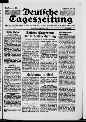 Deutsche Tageszeitung on May 11, 1933