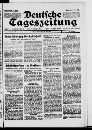 Deutsche Tageszeitung vom 25.05.1933