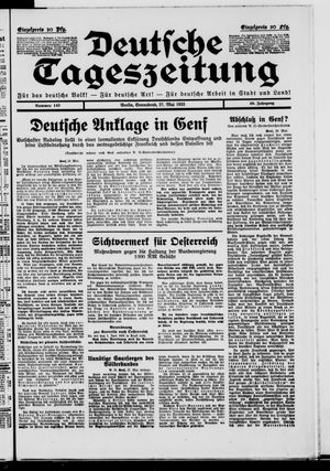 Deutsche Tageszeitung vom 27.05.1933
