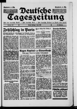 Deutsche Tageszeitung vom 09.06.1933