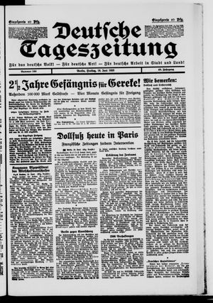 Deutsche Tageszeitung on Jun 16, 1933