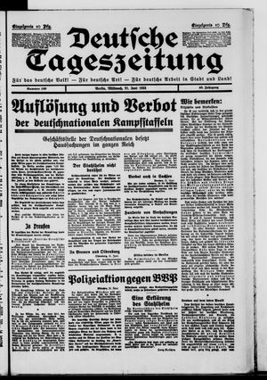 Deutsche Tageszeitung on Jun 21, 1933