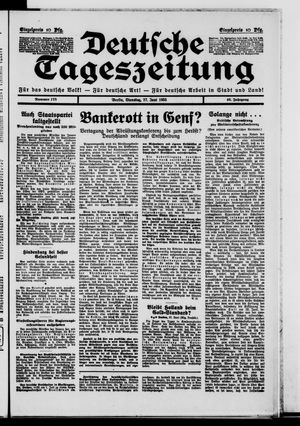 Deutsche Tageszeitung vom 27.06.1933