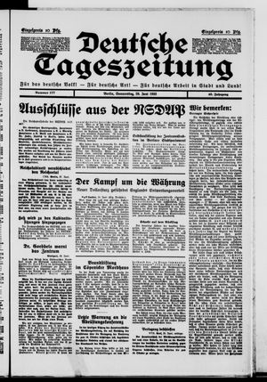Deutsche Tageszeitung vom 29.06.1933