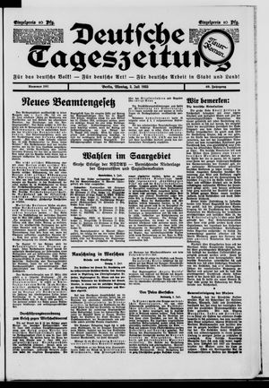 Deutsche Tageszeitung on Jul 3, 1933
