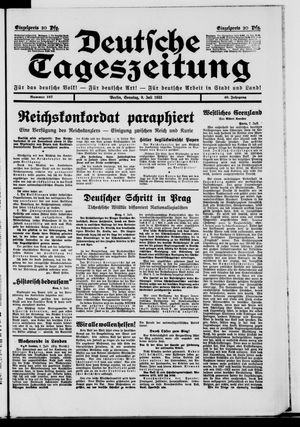 Deutsche Tageszeitung vom 09.07.1933