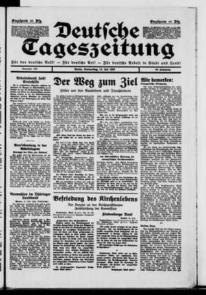Deutsche Tageszeitung on Jul 13, 1933