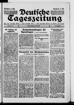 Deutsche Tageszeitung vom 14.07.1933