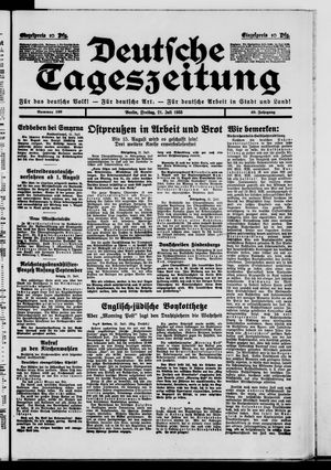Deutsche Tageszeitung vom 21.07.1933