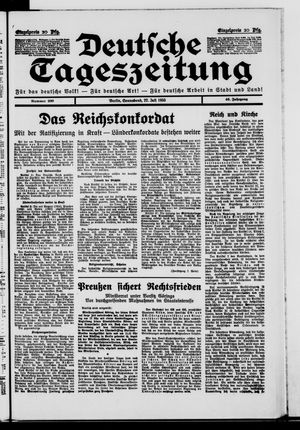 Deutsche Tageszeitung vom 22.07.1933