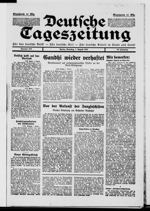 Deutsche Tageszeitung vom 01.08.1933