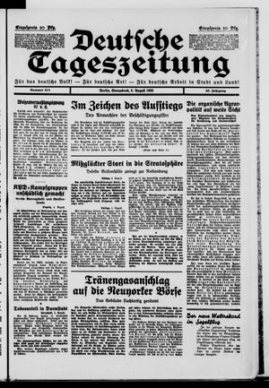 Deutsche Tageszeitung vom 05.08.1933