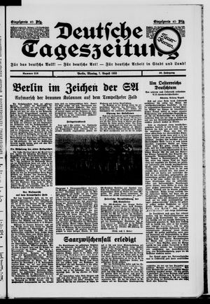 Deutsche Tageszeitung on Aug 7, 1933
