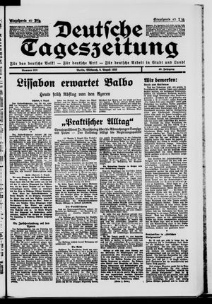 Deutsche Tageszeitung on Aug 9, 1933