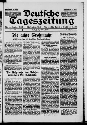Deutsche Tageszeitung vom 18.08.1933