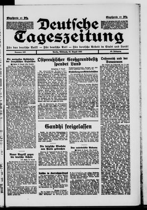 Deutsche Tageszeitung on Aug 23, 1933