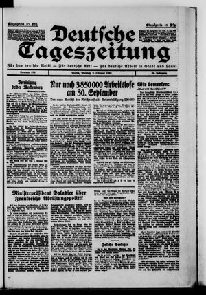 Deutsche Tageszeitung on Oct 9, 1933