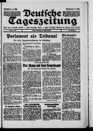 Deutsche Tageszeitung on Oct 10, 1933