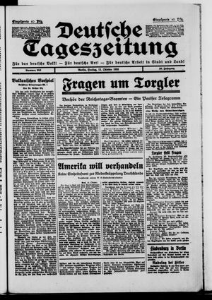 Deutsche Tageszeitung vom 13.10.1933