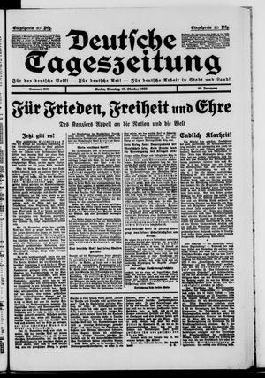Deutsche Tageszeitung vom 15.10.1933