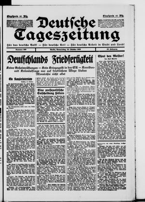 Deutsche Tageszeitung vom 19.10.1933