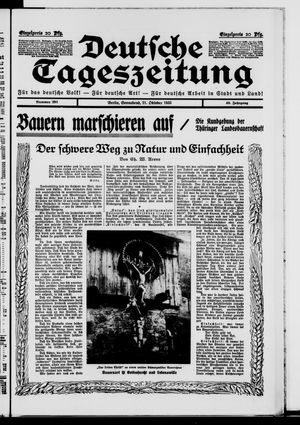 Deutsche Tageszeitung vom 21.10.1933
